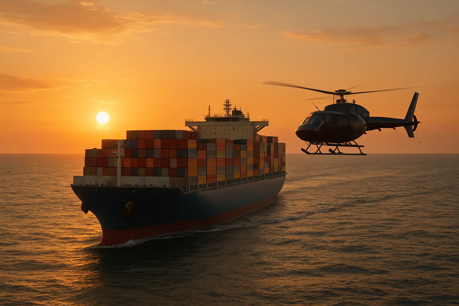 Helicopter Chases Container Ship Across Open Sea – But What the Crew Does to Disappear Is Unbelievable